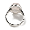 Natural Rose Quartz Oval Adjustable Rings RJEW-K371-07S-23-4