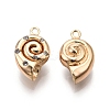 Brass Micro Pave Clear Cubic Zirconia Pendants KK-G436-25G-1