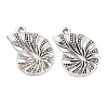 Tibetan Style Alloy Conch Shell Pendants TIBEP-Q043-224-RS-1