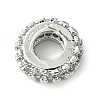 Rack Plating Brass Clear Cubic Zirconia European Beads KK-G501-06B-P-2