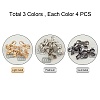 12 Sets 3 Colors Zinc Alloy Bag Decorate Clasp PALLOY-CA0001-85-4
