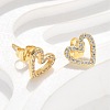 Brass Micro Pave Clear Cubic Zirconia Stud Earrings EJEW-C139-02G-2