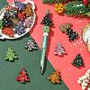 Christmas Tree Polymer Clay Rhinestone Beads CLAY-NH0001-14-2