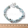 Natural Larimar Beaded Bracelets BJEW-JB02681-01-5