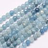 Natural Aquamarine Beads Strands G-F509-10-4mm-1