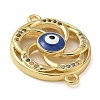 Rack Plating Brass Colorful Cubic Zirconia Vortex Connector Charms KK-K392-08G-02-2