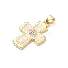 Brass Micro Pave Cubic Zirconia Pendants X-KK-P345-57G-2