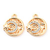 Brass Micro Pave Cubic Zirconia Charms KK-E090-37G-1
