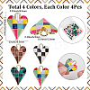 16Pcs 4 Colors Rack Plating Alloy Enamel Pendants ENAM-SC0006-48-2