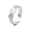 304 Stainless Steel Sun Flower Open Cuff Rings LS-RJEW-M019-28P-1