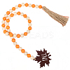 Round Wooden Beaded Autumn Decoration AJEW-WH20019-60-1