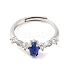 Horse Eye Natural Mixed Stone Adjustable Rings RJEW-Q817-02P-3