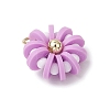 9Pcs Handmade Polymer Clay & Glass Seed & Brass Pendants PALLOY-MZ00840-4