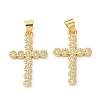 Brass Cubic Zirconia Pendant ZIRC-C021-39G-1