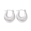 Non-Tarnish 304 Stainless Steel Chunky Crescent Moon Hoop Earrings for Women EJEW-G293-24P-1
