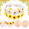 4Pcs 4 Styles Cloth Flower Hippie Headband Floral Crown OHAR-CP0001-17-6