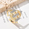 Brass Micro Pave Clear Cubic Zirconia Cuff Finger Rings for Women RJEW-U033-01GP-1