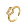 Rack Plating Brass Micro Pave Cubic Zirconia Cuff Finger Rings for Women RJEW-C117-01D-G-4