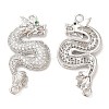Brass Micro Pave Clear Cubic Zirconia Connector Charms KK-Q775-08P-1