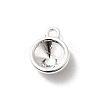 Tibetan Style Alloy Flat Round Charm Pendant Rivoli Xilion Pointed Back Chaton Rhinestone Settings PALLOY-O034-B-S01-1