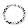 201 Stainless Steel Byzantine Chain Bracelets BJEW-B078-167P-2