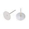 Non-Tarnish 304 Stainless Steel Flat Round Blank Peg Stud Earring Findings LS-A-STAS-S028-37-2