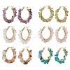 Natural Gemstone Hoop Earring EJEW-JE05709-1