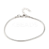 Tarnish Resistant Unisex 304 Stainless Steel Round Snake Chain Bracelets LS-BJEW-H541-02B-P-1