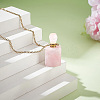 1Pc Natural Rose Quartz Perfume Bottle Necklaces NJEW-PH0001-37B-03-4
