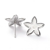 Non-Tarnish 304 Stainless Steel Stud Earring Settings STAS-J032-22-3