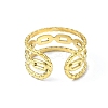 Ion Plating(IP) 304 Stainless Steel Open Cuff Ring RJEW-L109-035G-3
