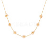 Real 18K Gold Plated Stainless Steel Flower Beaded Pendant Necklaces for Women ZU7847-4-1