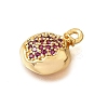 Brass Micro Pave Clear Cubic Zirconia Pendants KK-U065-05A-G-2