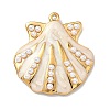 304 Stainless Steel Enamel with ABS Plastic Imitation Pearl Pendants STAS-Z184-09G-1