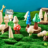 16Pcs 16 Styles Unfinished Wood Ornaments WOOD-TA0002-77-8