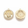 Brass Micro Pave Cubic Zirconia Pendants ZIRC-T011-01G-NF-2