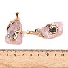 Raw Rough Natural Rose Quartz Pendants G-T138-175D-3