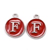 Platinum Plated Alloy Enamel Charms ENAM-S118-03F-P-1