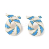 Brass with Enamel Twist Stud Earrings for Women EJEW-Q389-02G-05-1
