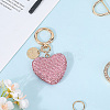 2Pcs 2 Styles PU Leather and Alloy Rhinestone Braided Keychain & Pendant Decorations KEYC-CN0001-11B-7