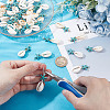 40Pcs 2 Colors Natural Cowrie Shell & Synthetic Turquoise Starfish Pendants PALLOY-HY00105-4