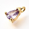 Brass Micro Pave Cubic Zirconia Pendants KK-D356-08A-G-2
