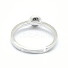 Anti-Tarnish Rhodium Plated 925 Sterling Silver Finger Design Ring Mounts Fittings with Pearl Seat STER-E060-15P-5