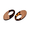 Transparent Resin and Walnut Wood Pendants RESI-T057-02D-3
