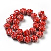 Handmade Printed Porcelain Beads PORC-F005-02D-5