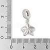 Brass Micro Pave Clear Cubic Zirconia Flower European Dangle Charms KK-C086-03P-02-3