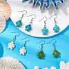 Synthetic Howlite & Turquoise Dangle Earrings EJEW-JE06166-2