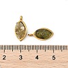 Natural Mixed Stone Chip 304 Stainless Steel Horse Eye Pendants KK-P300-13G-3