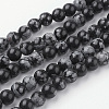 Natural Snowflake Obsidian Bead Strands G-G735-72-6mm-1
