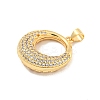 Brass Pave Clear Cubic Zirconia Pendants KK-U009-13G-02-2